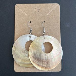 EUC Earrings: Shell Boho Chic Beige. Like New, Handmade.